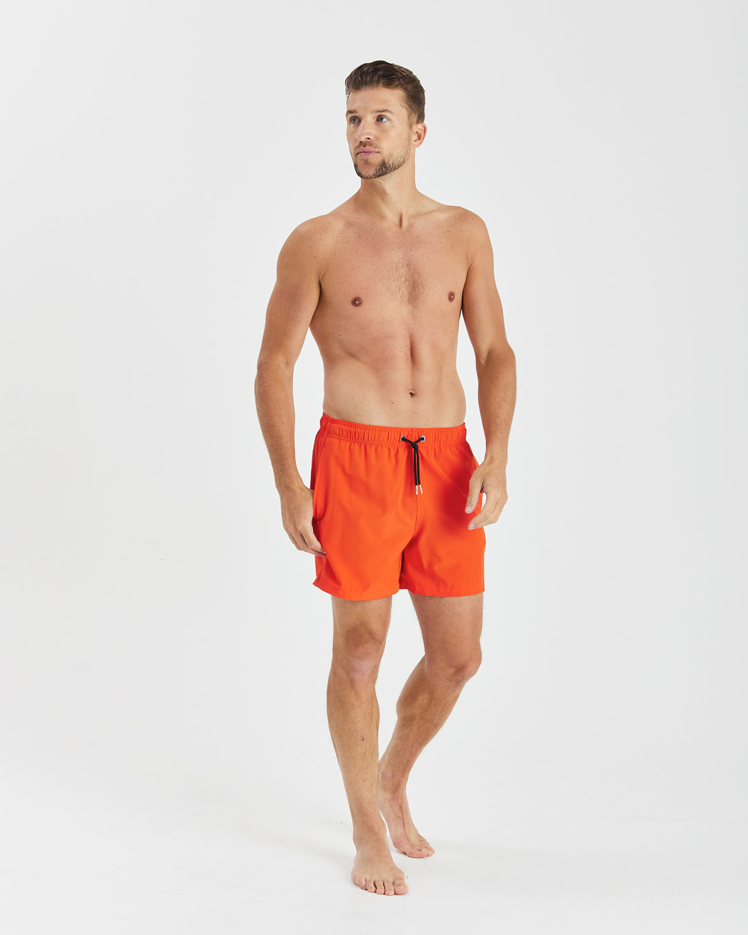 The Swim Short Compression Lined with Zip Pocket Sunset Orange